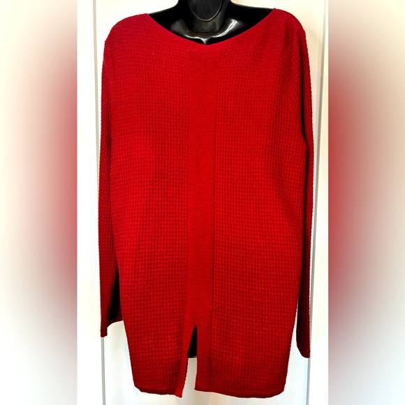 ❣️SOLD❣️ Northern Reflections Gorgeous Red Sparkle Fine Knit Sweater Top - Picture 3 of 11